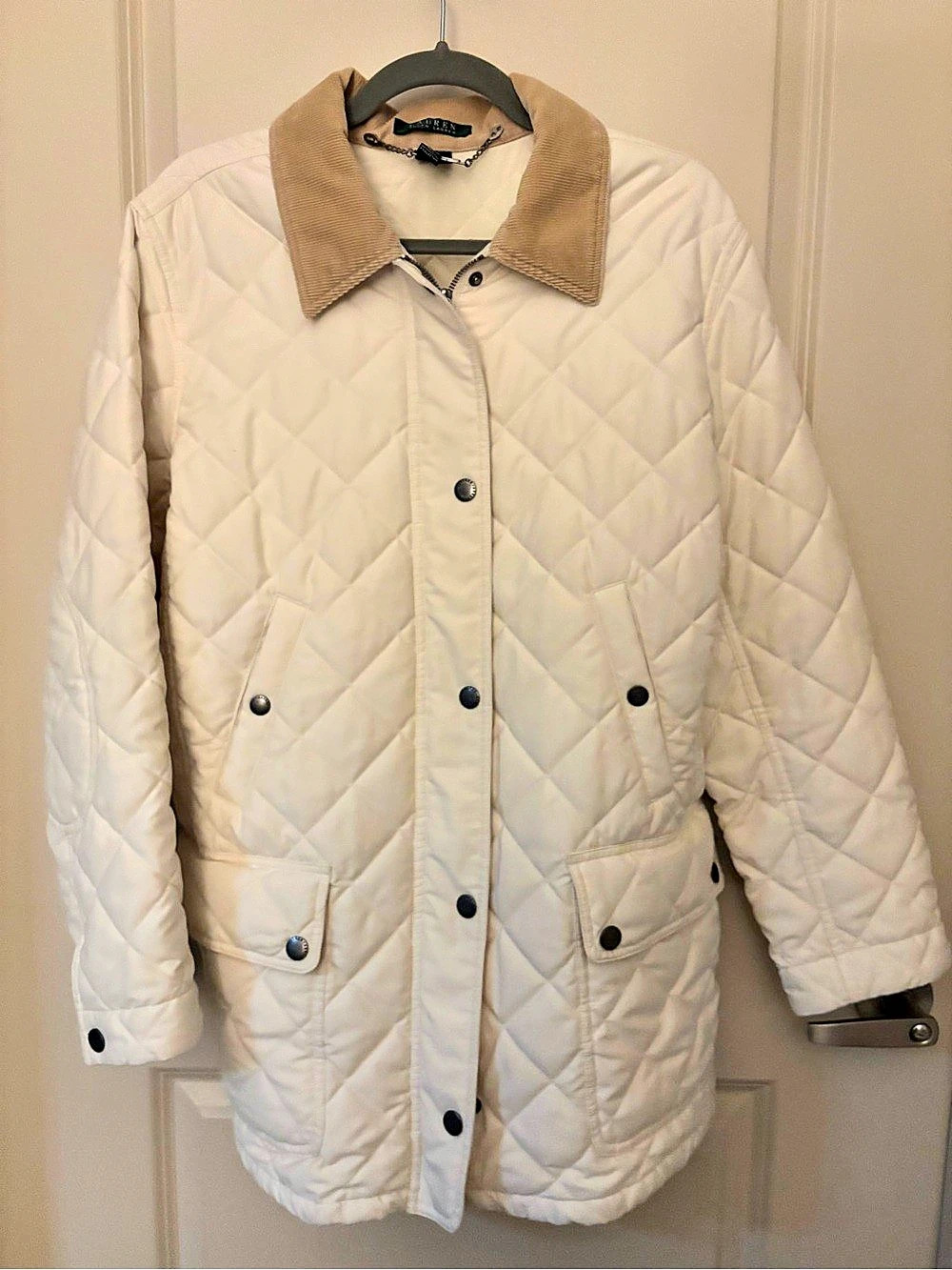 Lauren Ralph Lauren Quilted (barn) Jacket in Cream Size 1X great used condition
